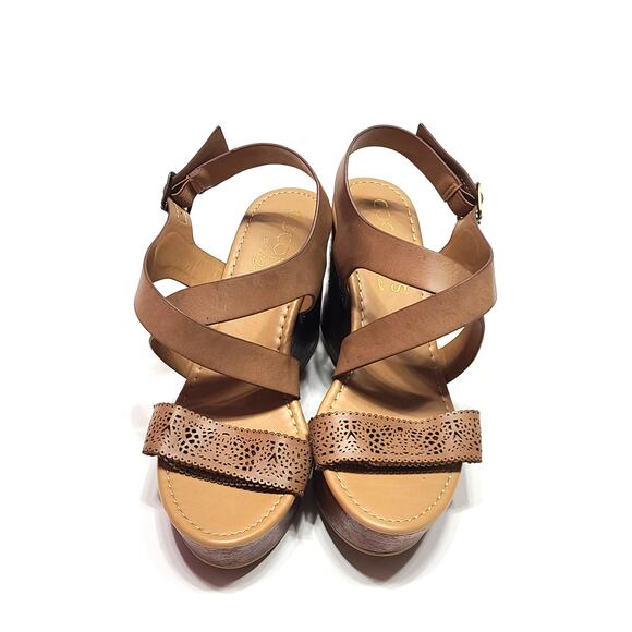 Coconuts by Matisse platform wedge tan sandals women's size 9 - Picture 2 of 8